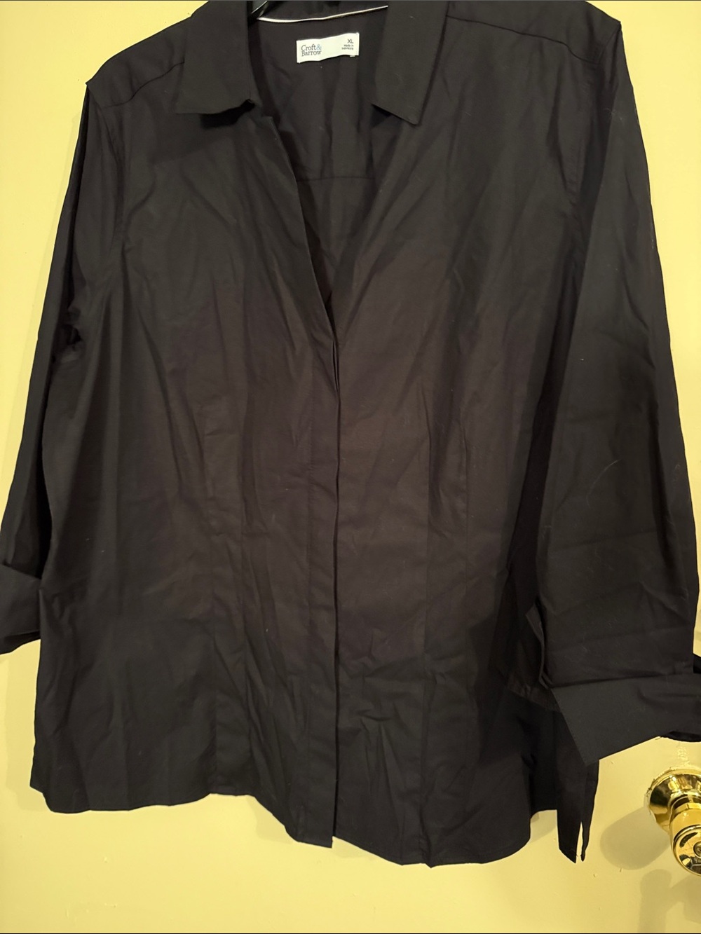 croft & barrow Black Button-Front Blouse